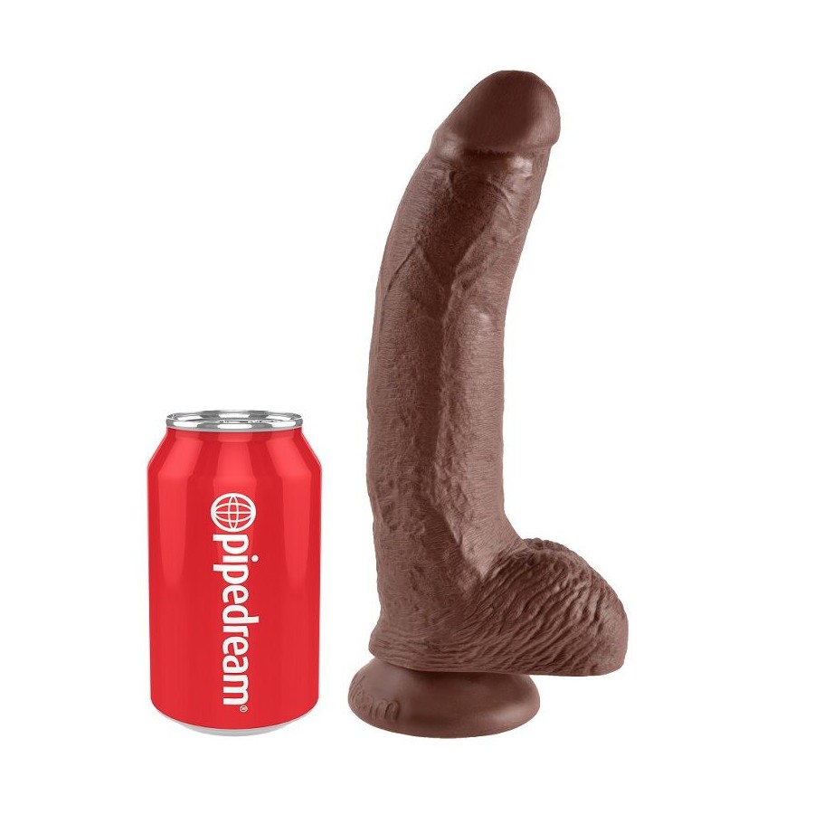 KING COCK - 9 DILDO MARRONE CON SFERE 22.9 CM